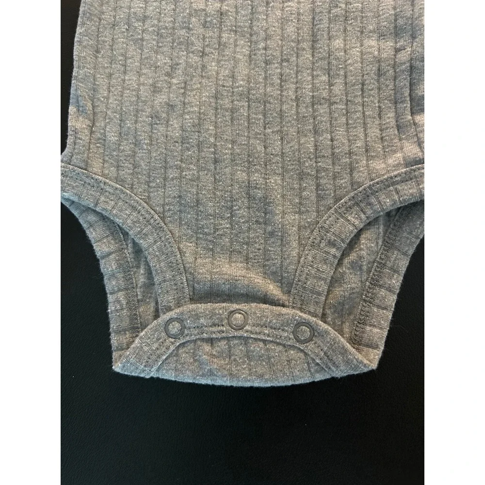 Carters Child of Mine Baby Bodysuit 2ct Mint Gray Ribbed 3-6 Months 1350